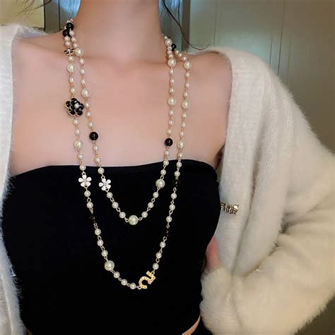 chanel camellia necklace replica|cheap chanel necklace dupe.